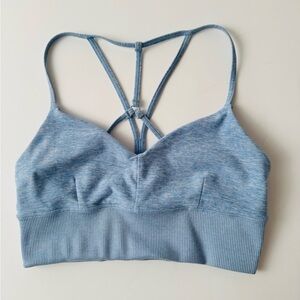 ALO yoga sports bra light blue small